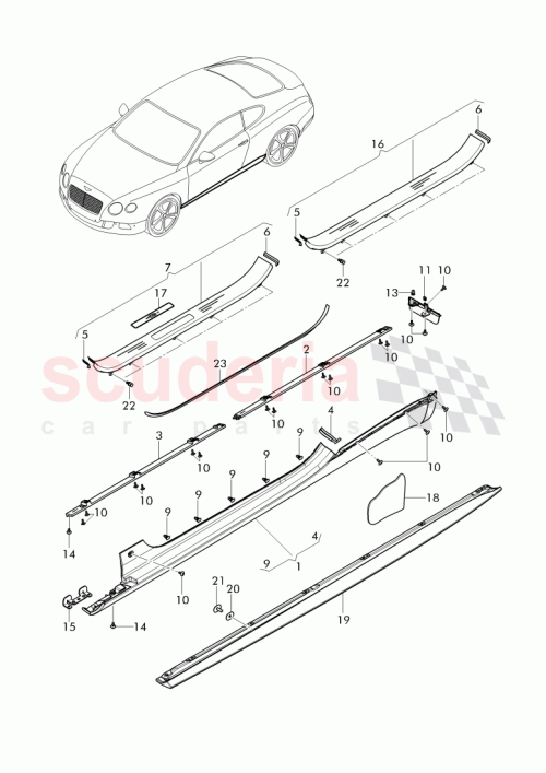 Part Diagram for Bentley 3W8 853 537 BH