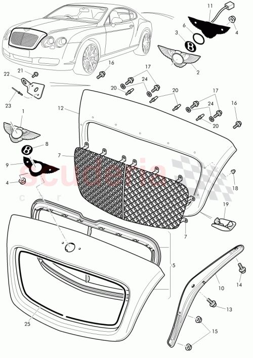 Part Diagram for Bentley 3W0853621A