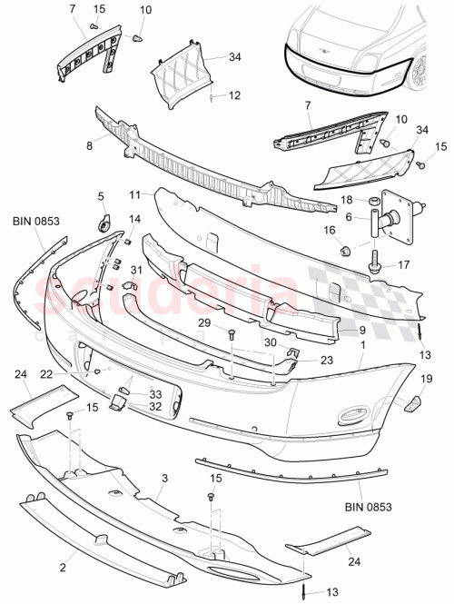 Part Diagram for Bentley 3W5807100
