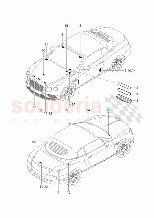 Part Diagram for Bentley 3W7 010 024