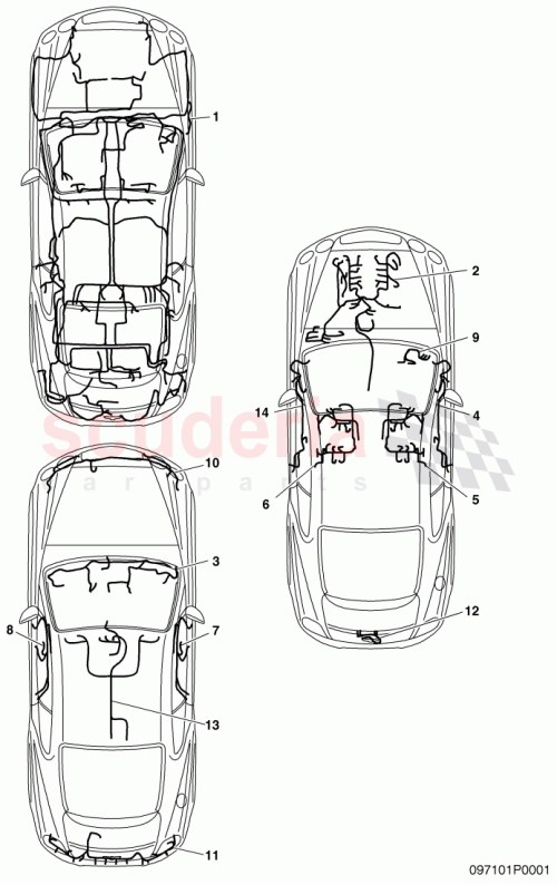 Part Diagram for Bentley 3W8 971 012 M