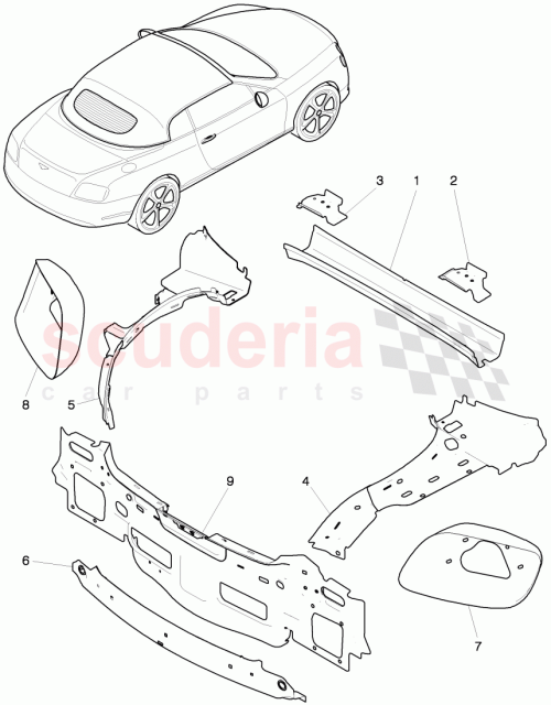 Part Diagram for Bentley 3W7813481D