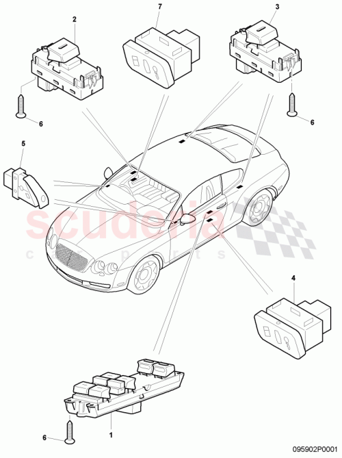 Part Diagram for Bentley 3W3 959 857 C