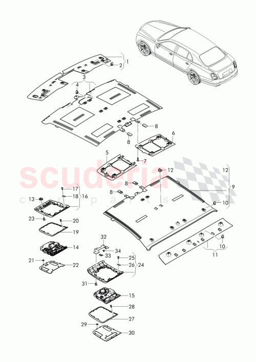 Part Diagram for Bentley 3Y5 867 500 G