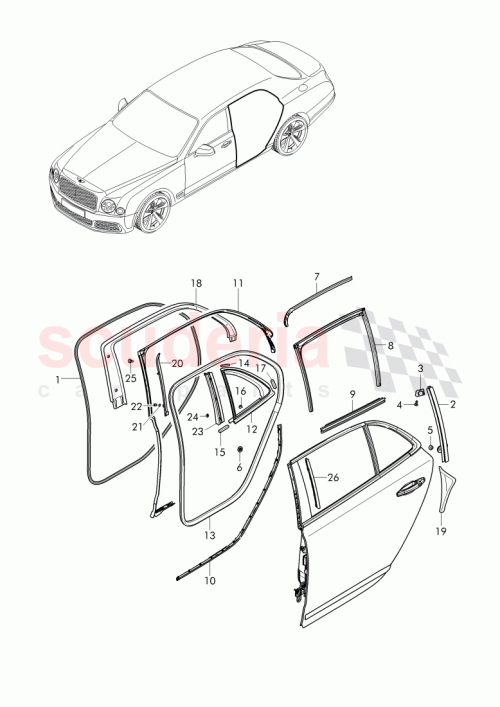 Part Diagram for Bentley 3Y4 839 433 A