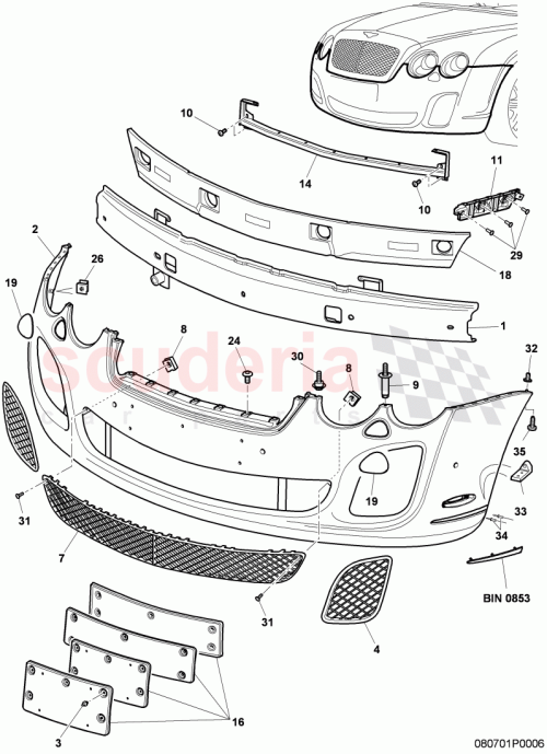 Part Diagram for Bentley 3W8807184D