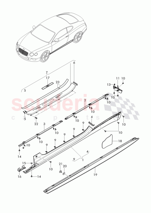 Part Diagram for Bentley 3W8 853 537 AN
