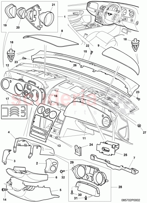 Part Diagram for Bentley 3W0858339