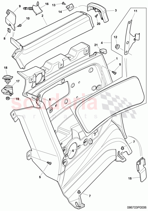 Part Diagram for Bentley 3W3 868 109 A
