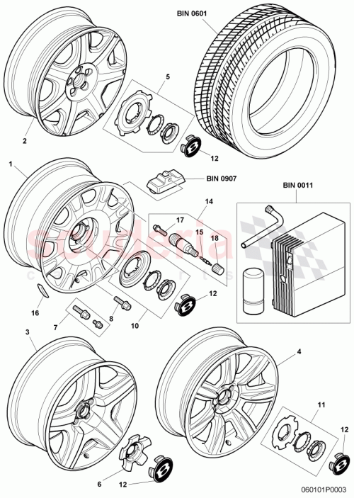 Part Diagram for Bentley 3W0 601 025 N