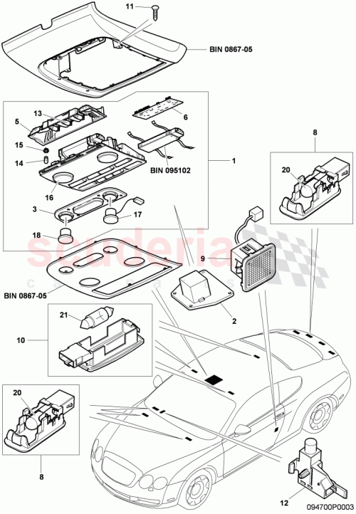 Part Diagram for Bentley 3W0907041