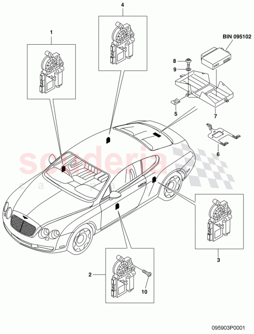 Part Diagram for Bentley 3W2959701B