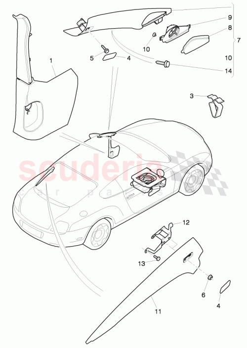 Part Diagram for Bentley 3W0858835C