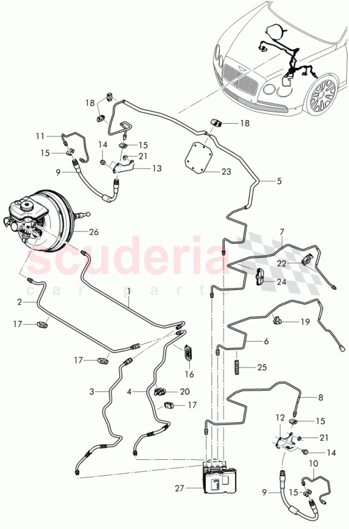 Part Diagram for Bentley 3W2 614 721 M