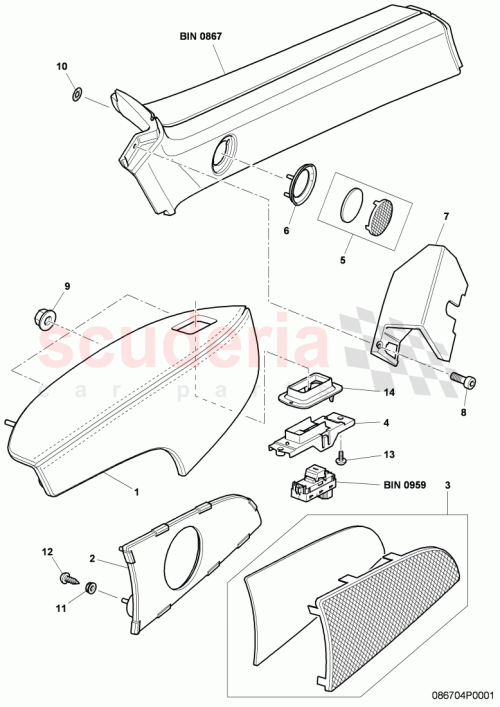 Part Diagram for Bentley 3W0868151B