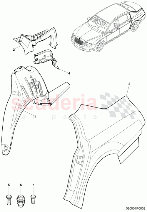 Part Diagram for Bentley 3W5813485A