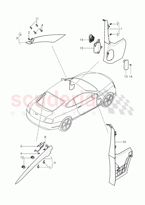 Part Diagram for Bentley 3W8 867 288 T