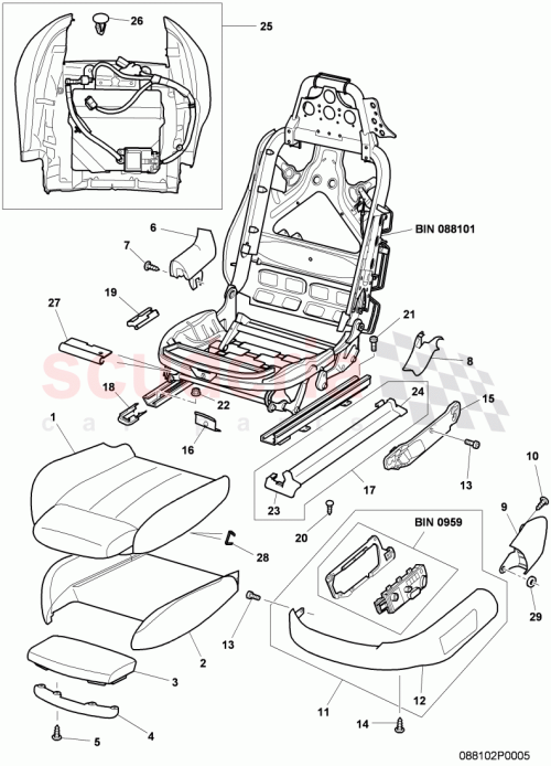 Part Diagram for Bentley 3W3881406E