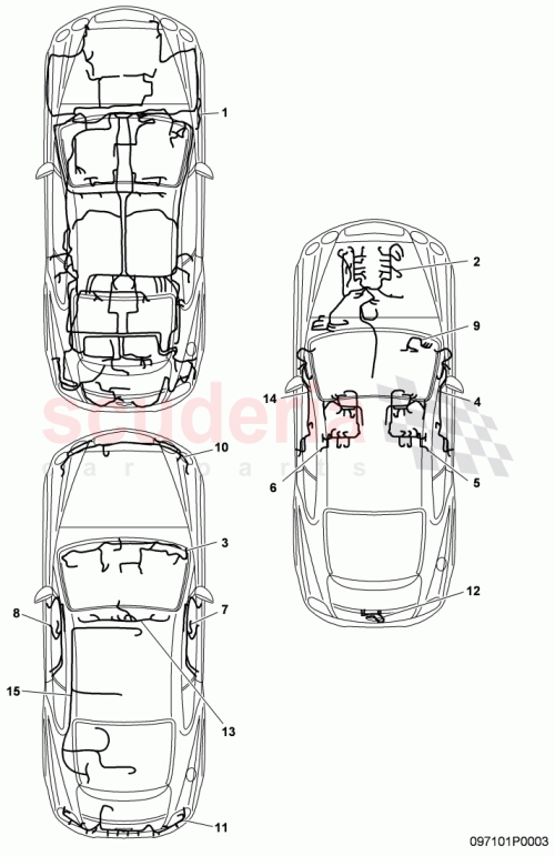 Part Diagram for Bentley 3W7971013B