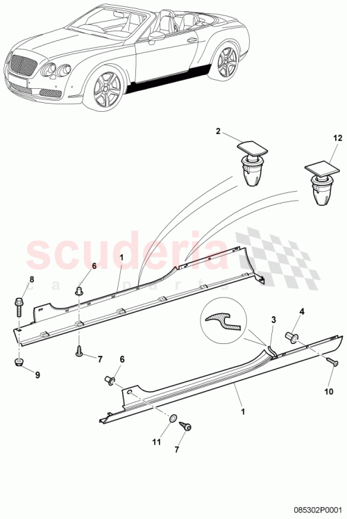 Part Diagram for Bentley 3W7853576