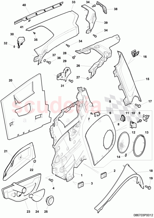 Part Diagram for Bentley 3W7845523A