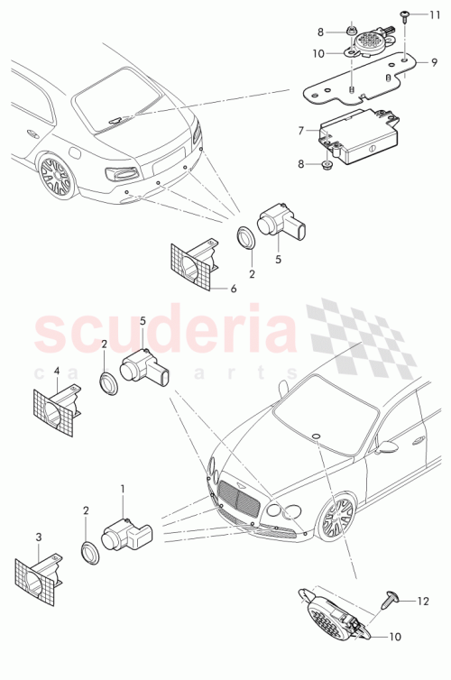 Part Diagram for Bentley 3W3807113