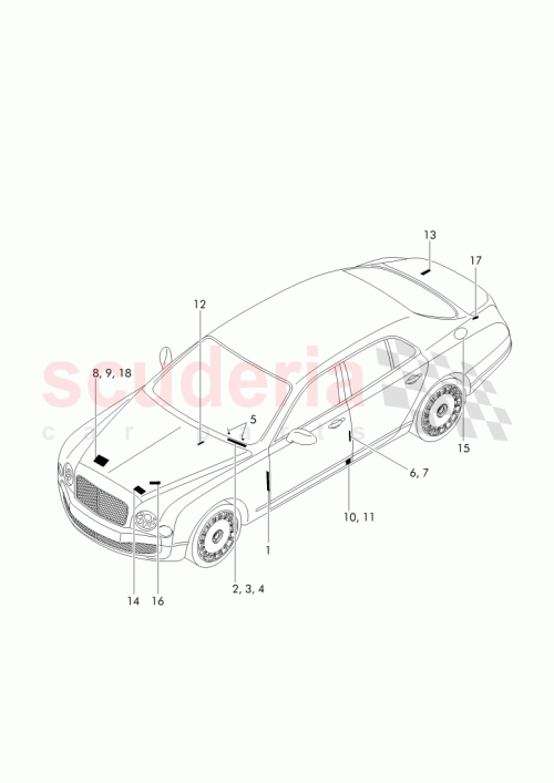 Part Diagram for Bentley 3Y0 010 732 R