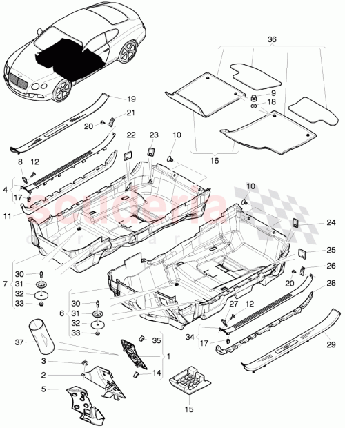 Part Diagram for Bentley 3W1863691AN
