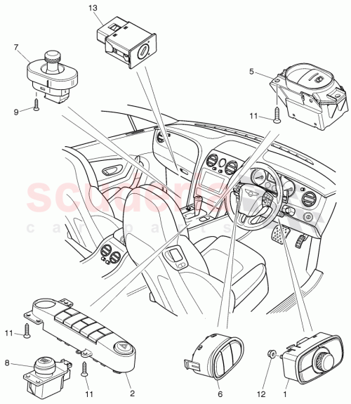 Part Diagram for Bentley 3W7 959 676 G
