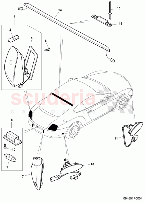 Part Diagram for Bentley 3W3945096K