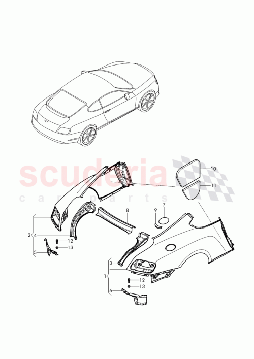 Part Diagram for Bentley 3W8809604D