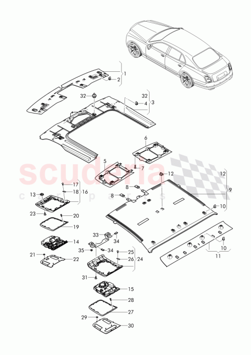 Part Diagram for Bentley 3Y5 867 268 A