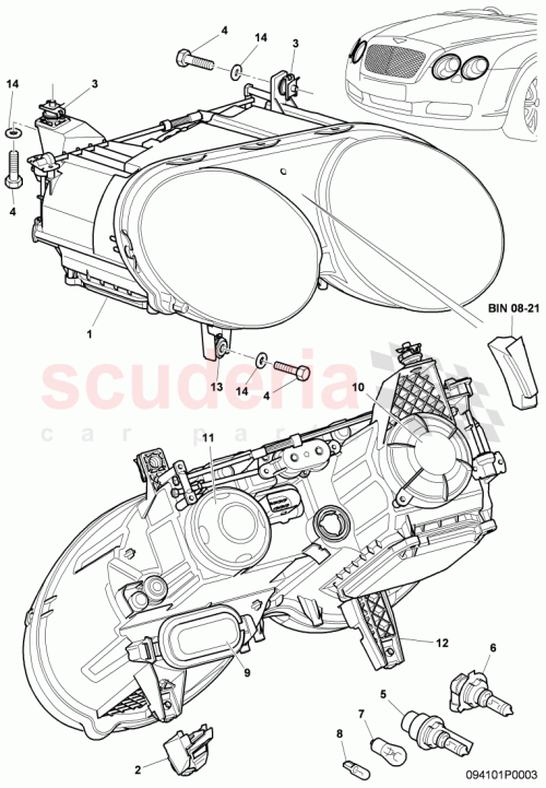 Part Diagram for Bentley 3W0941451A