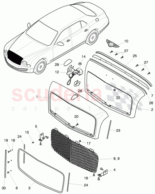 Part Diagram for Bentley 3W8868283A