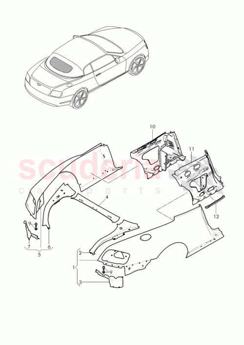 Part Diagram for Bentley 3W7 809 220 B