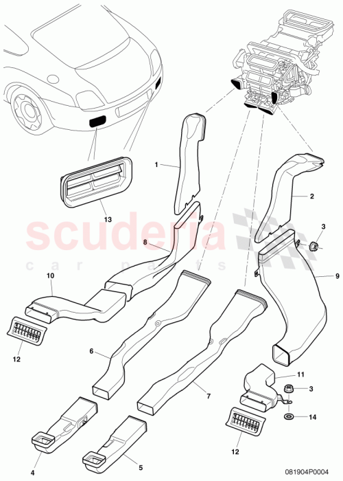 Part Diagram for Bentley 3W7 819 874