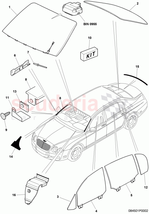 Part Diagram for Bentley 3W5845011Q