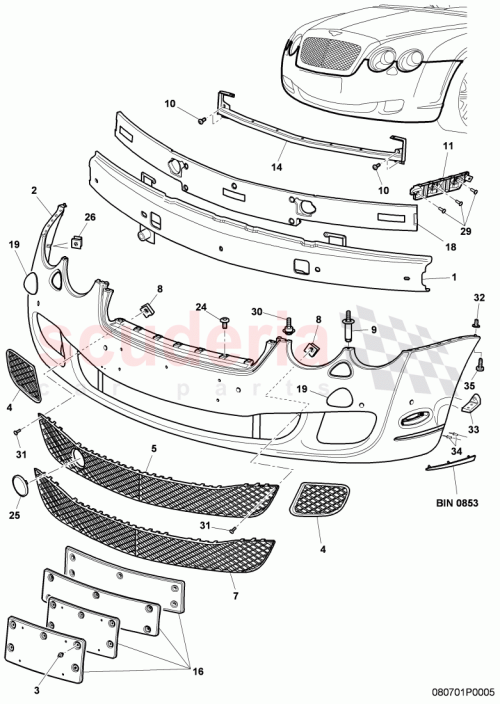 Part Diagram for Bentley 3W5807217AD