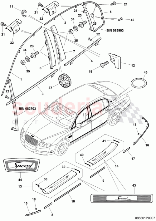 Part Diagram for Bentley 3W5853539F