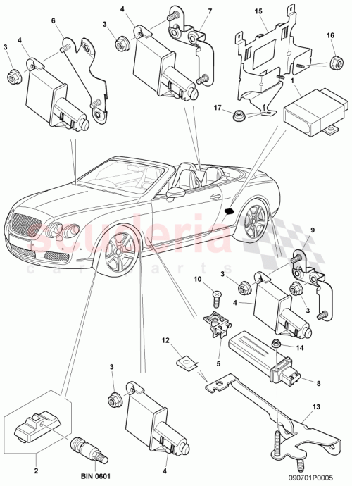 Part Diagram for Bentley 3W7 907 525 A
