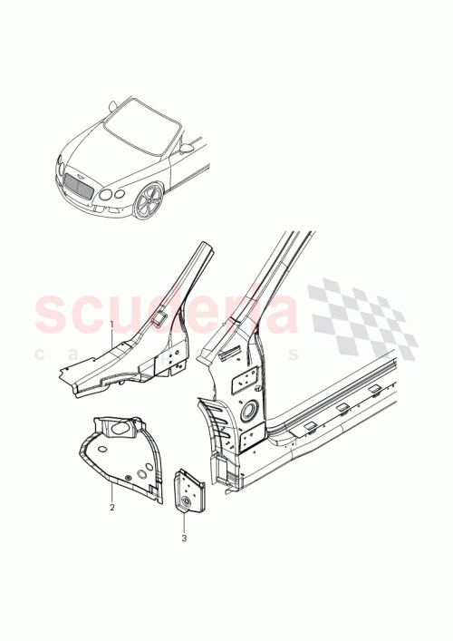 Part Diagram for Bentley 3D2 805 147 B