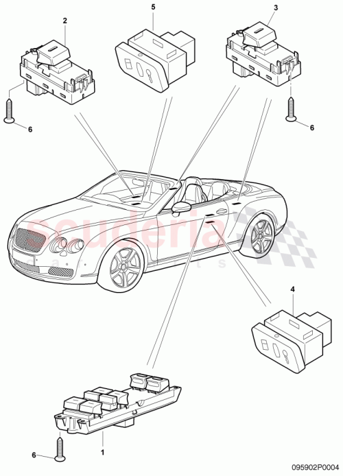 Part Diagram for Bentley 3W7959857