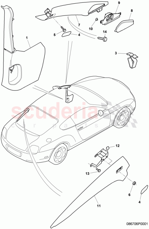 Part Diagram for Bentley 3W8867288G