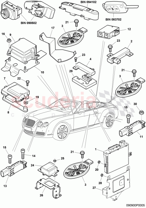 Part Diagram for Bentley 3W0907461A
