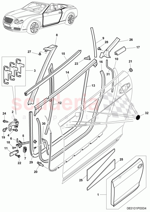 Part Diagram for Bentley 3W8837615