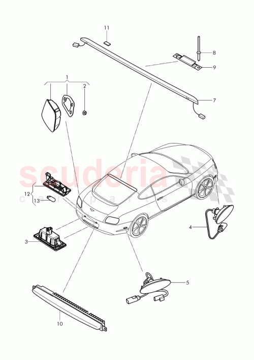 Part Diagram for Bentley 3W3945096P