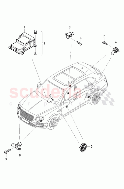 Part Diagram for Bentley 4M0 959 345