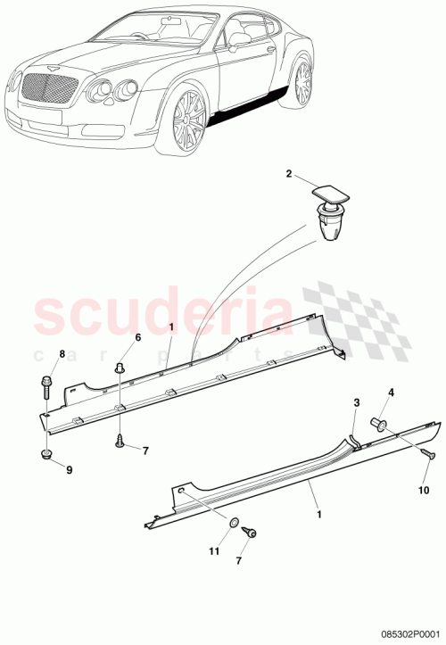 Part Diagram for Bentley 3W8853576