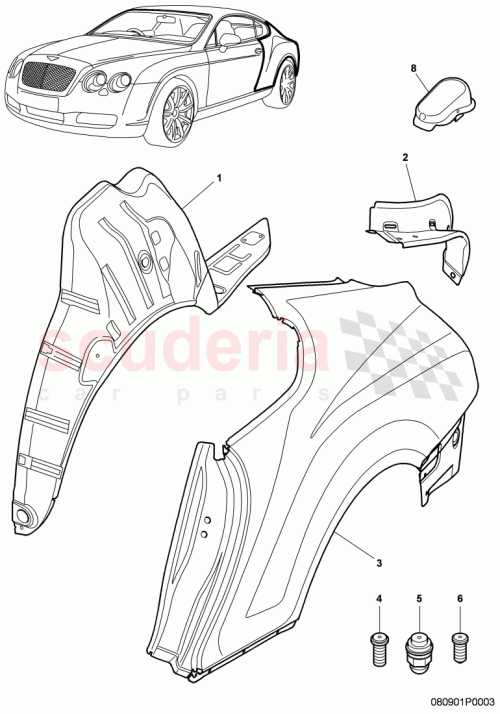 Part Diagram for Bentley 3W8813486C