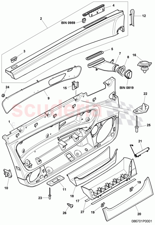 Part Diagram for Bentley 3W3867014D